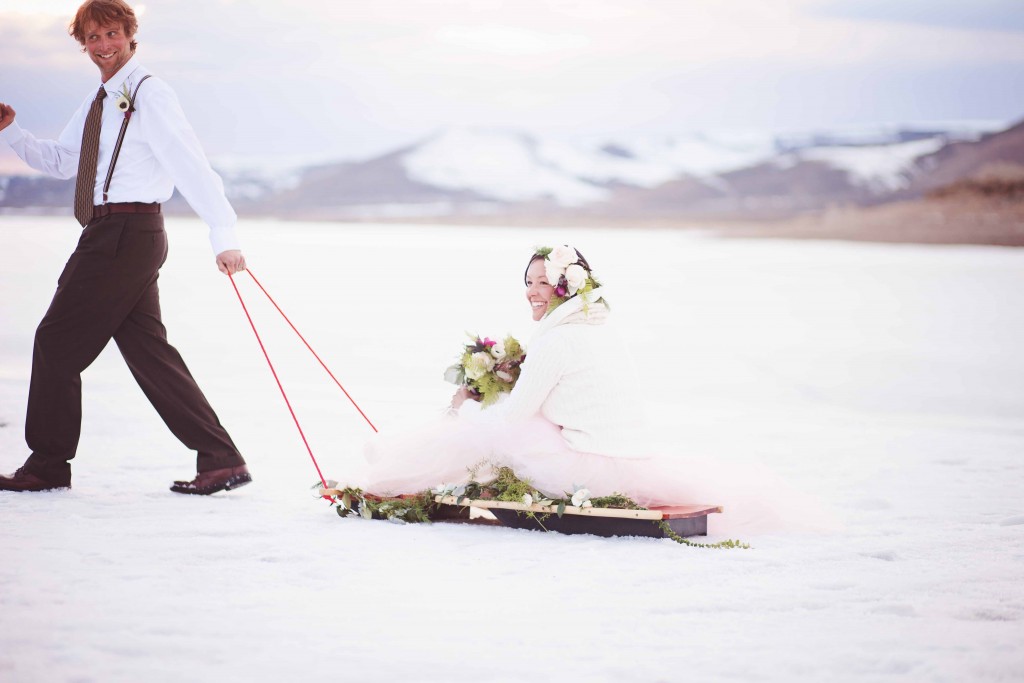 Winter Wedding on a Sled