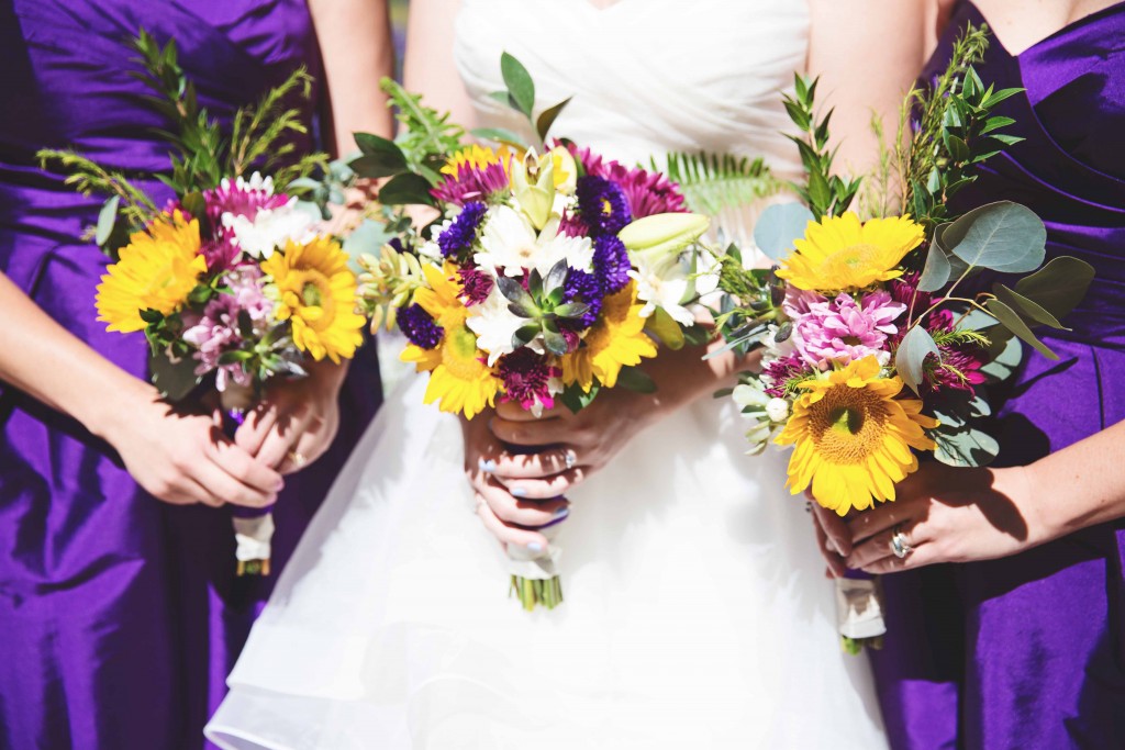 Purple and yellow Flowers by Lucky Penny Event Planning