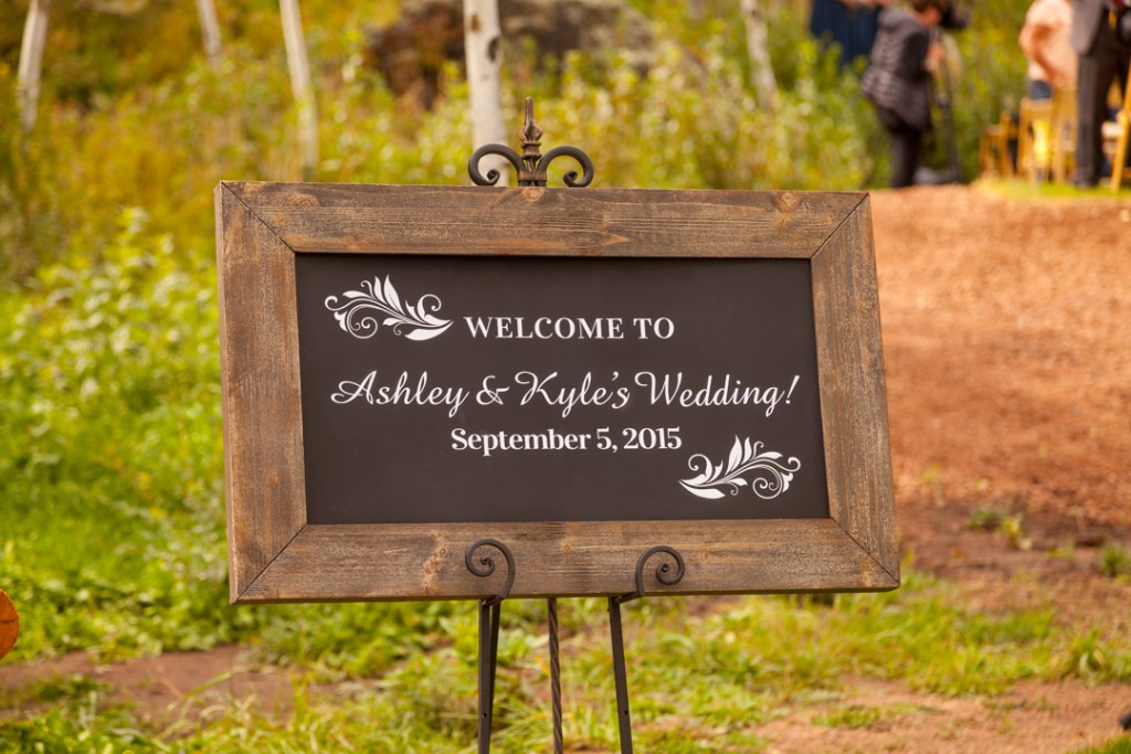 Ashley and Kyle's Wedding welcome sign