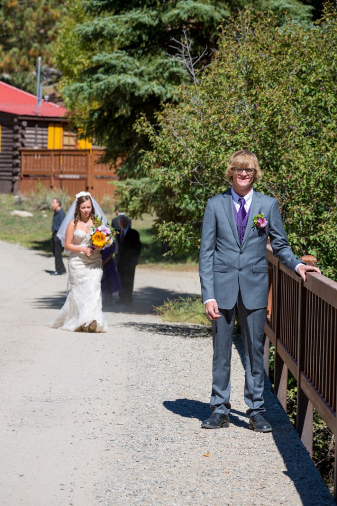 Wedding First look on bridge