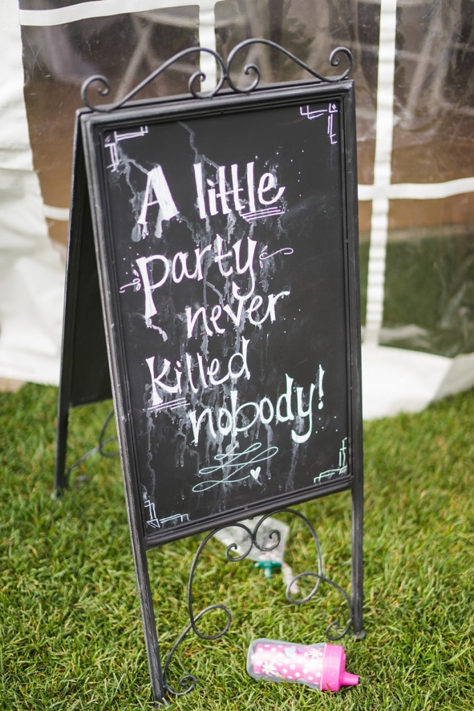 Chalk board party sign