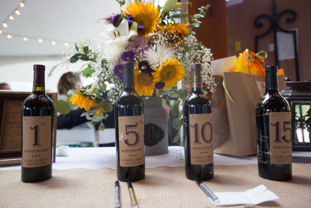 Wine bottles wedding