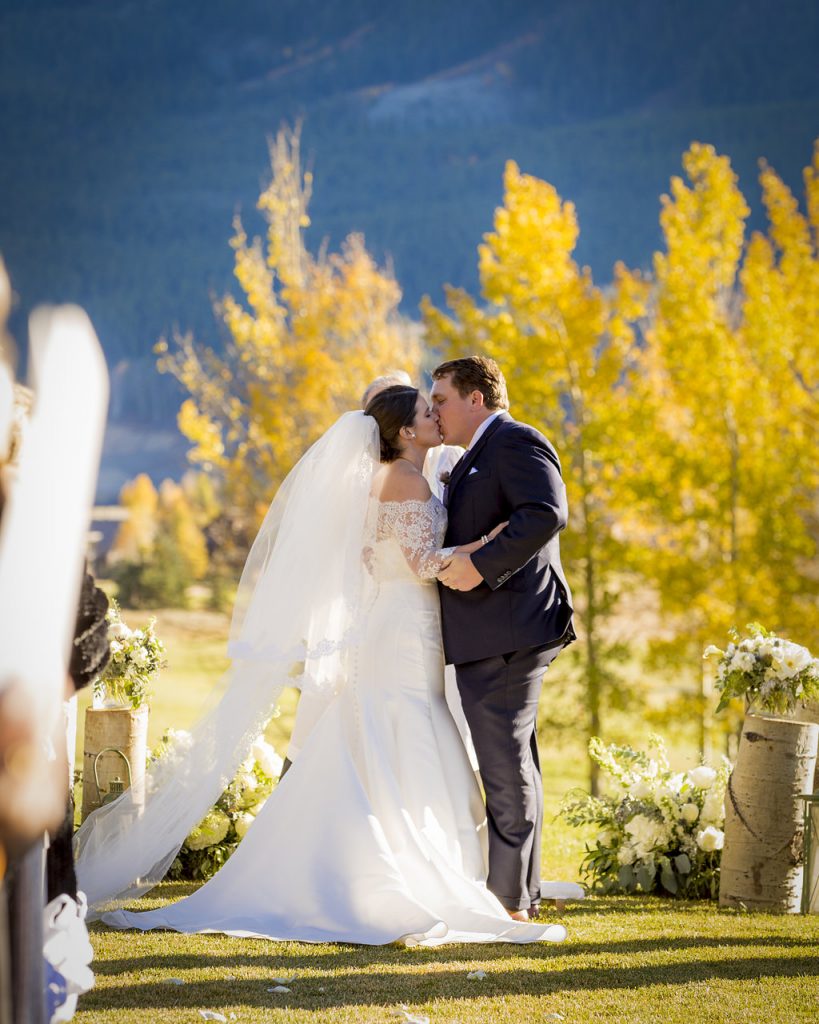 Crested Butte Wedding First Kiss