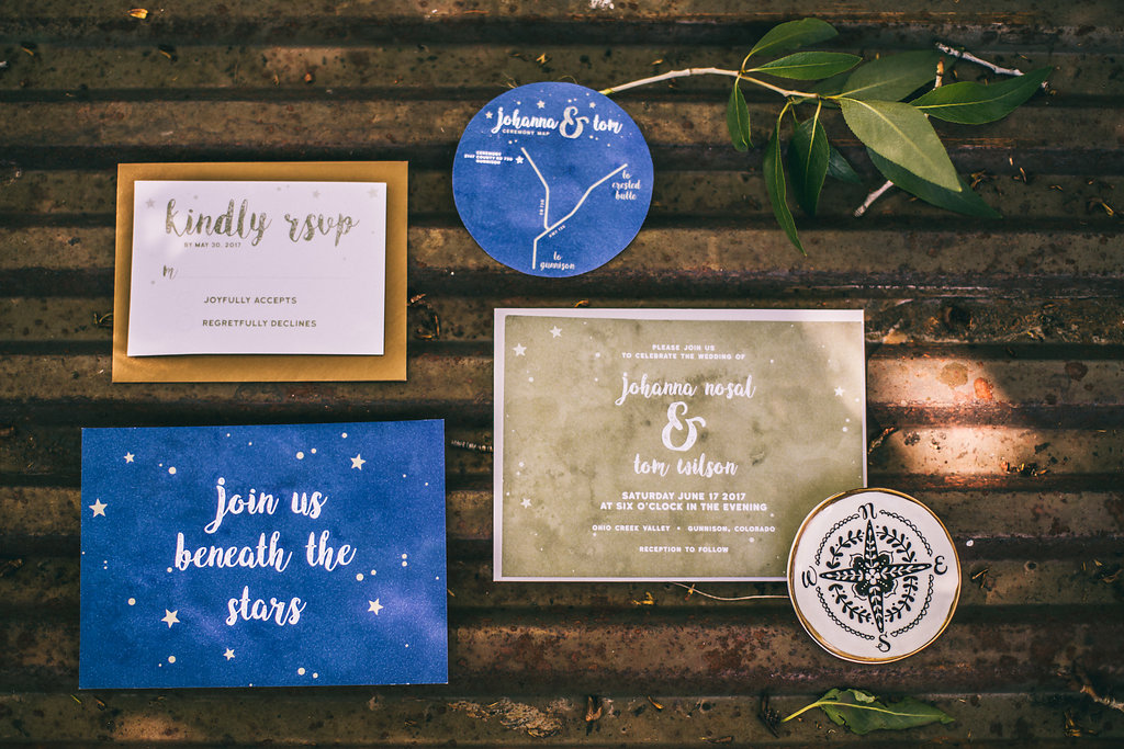 night sky inspired wedding invitation 