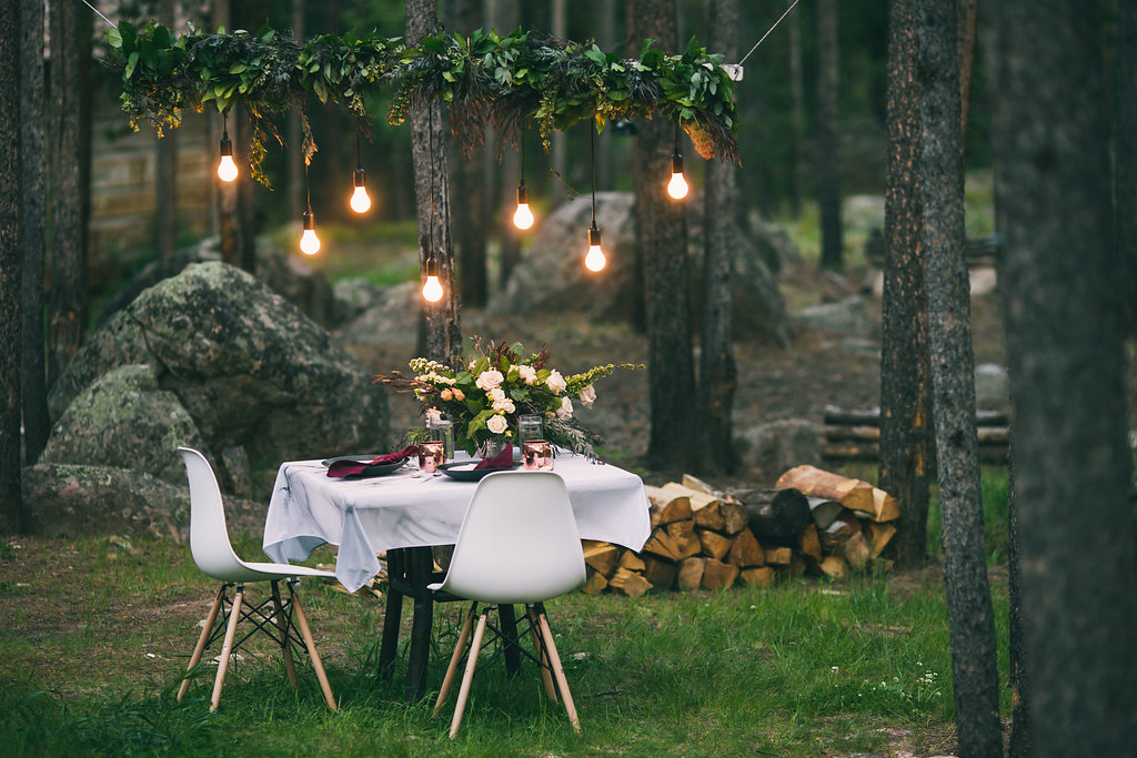 elopement tablescape for two