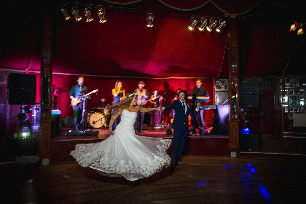 bride and groom epic first dance in Colorado