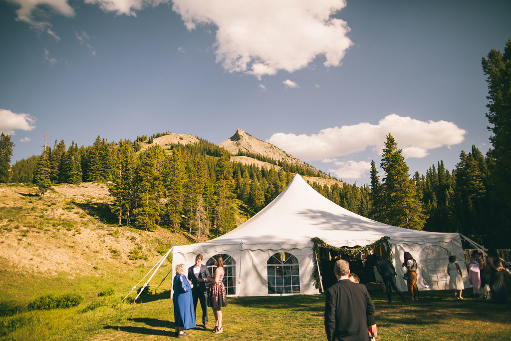 A wedding tent can be set up at Uley's Cabin, one of Crested Butte's wedding venues.