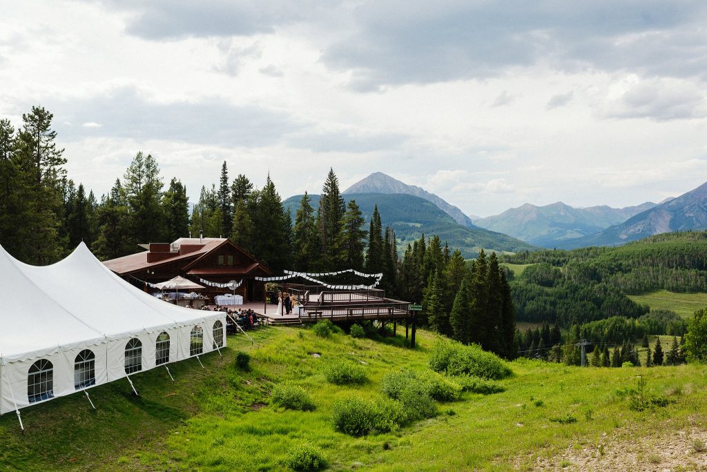 Tented wedding at Uley's Cabin, a Crested Butte wedding venue.