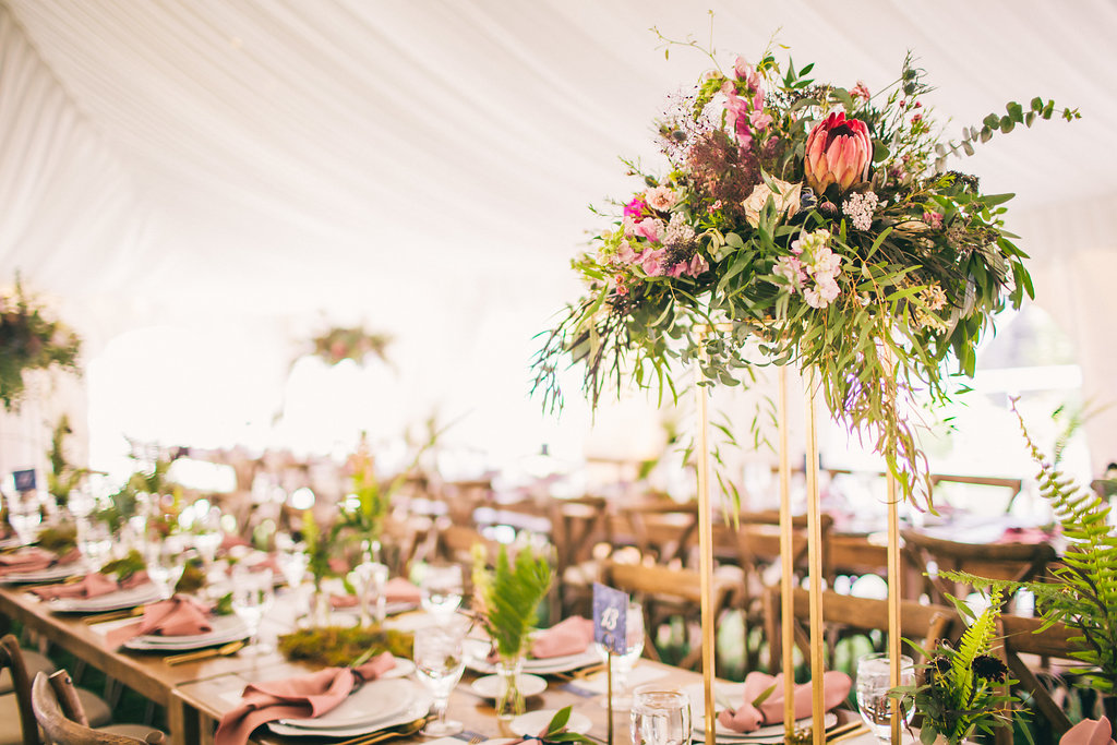 Table decor with tall arrangements