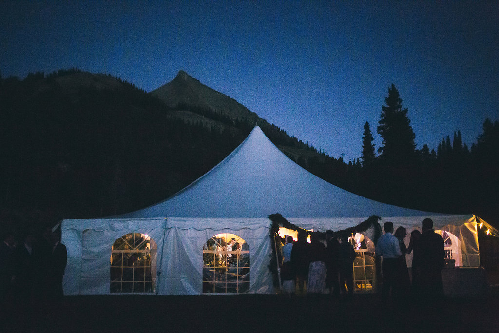 Wedding tent at Uley's Cabin wedding venue