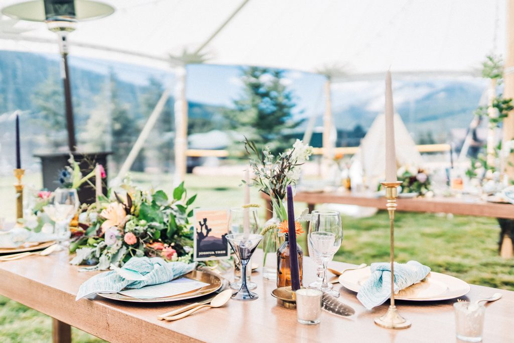 tented wedding decor with a tipi