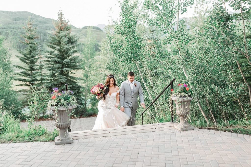 Devon + Billy Mountain Wedding Garden bride and groom